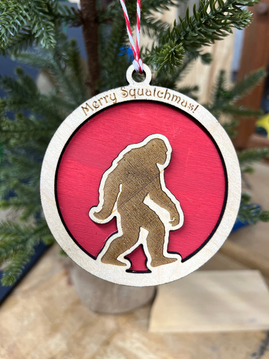 Merry Squatchmas Christmas Tree Ornament